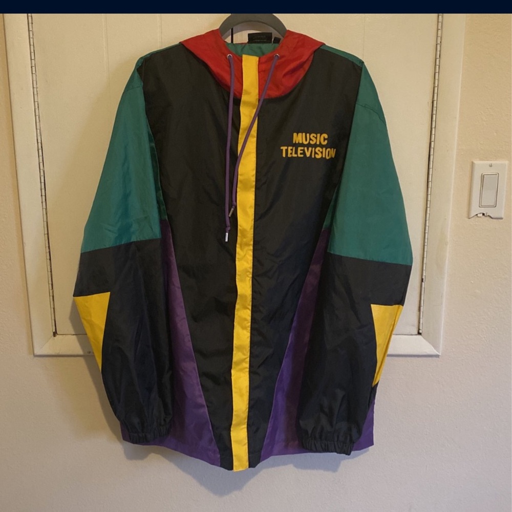 MTV Music Television Retro Colorblock
Hooded Full Zip Windbreaker Jacket